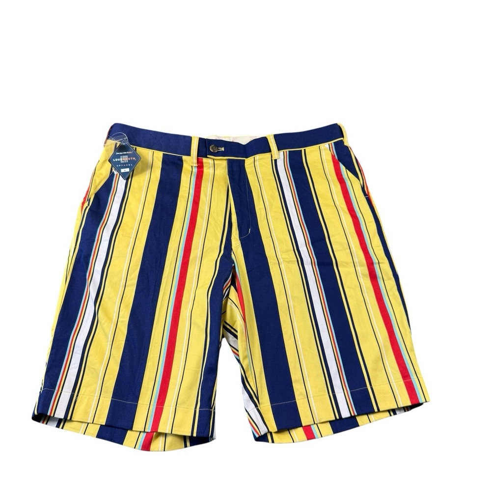 Loudmouth Multicolor Striped The Hampton Cotton Golf Shorts Mens 40 NWT